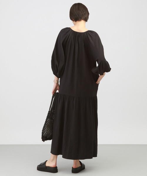 A part by（アパートバイ）の「ティアードソデパフワンピース（ワンピース・レディース・ブラック/アイボリー/グリーン系その他4・FREE）」の18枚目の写真