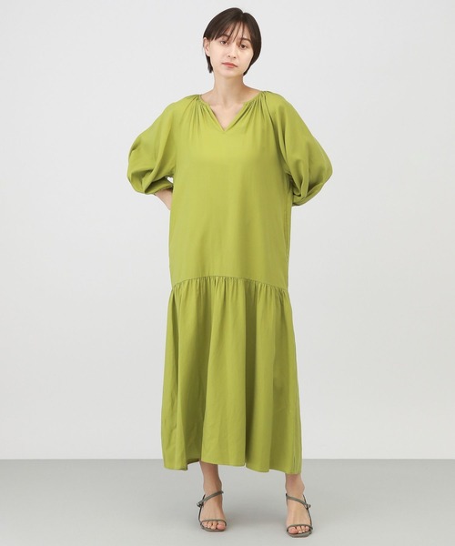 A part by（アパートバイ）の「ティアードソデパフワンピース（ワンピース・レディース・ブラック/アイボリー/グリーン系その他4・FREE）」の11枚目の写真