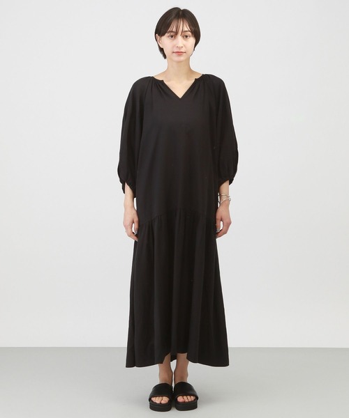 A part by（アパートバイ）の「ティアードソデパフワンピース（ワンピース・レディース・ブラック/アイボリー/グリーン系その他4・FREE）」の14枚目の写真