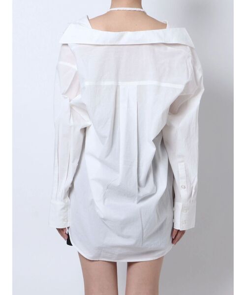 EMODA（エモダ）の「2WAYホルターオーバーシャツ（シャツ/ブラウス・レディース・ブラック/ホワイト/ブルー・FREE）」の6枚目の写真