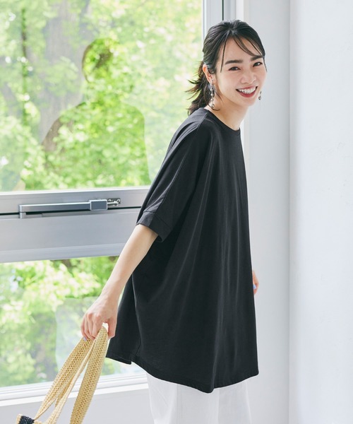 coca（coca）（コカ）の「ドルマンスリーブビックチュニック（チュニック・レディース・ホワイト/ブラック・M/L）」の6枚目の写真