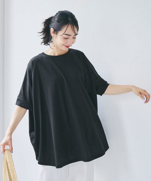 coca（coca）（コカ）の「ドルマンスリーブビックチュニック（チュニック・レディース・ホワイト/ブラック・M/L）」の7枚目の写真