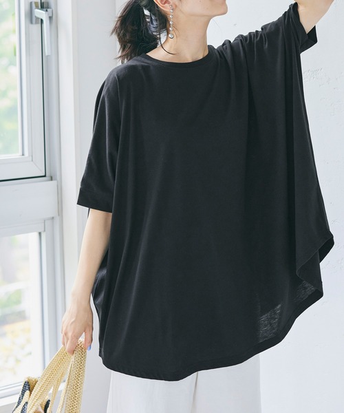 coca（coca）（コカ）の「ドルマンスリーブビックチュニック（チュニック・レディース・ホワイト/ブラック・M/L）」の5枚目の写真