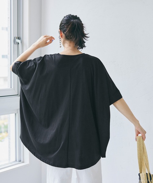 coca（coca）（コカ）の「ドルマンスリーブビックチュニック（チュニック・レディース・ホワイト/ブラック・M/L）」の4枚目の写真