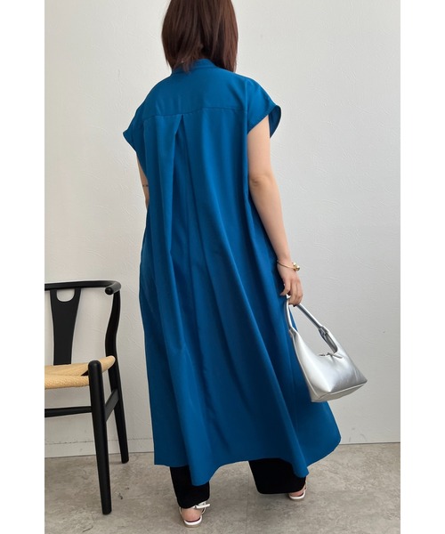 palm RICHE（ポームリシュ）の「スパンブロードAラインワンピース（ワンピース・レディース・テラコッタ/ブラック/ブルー・M）」の7枚目の写真