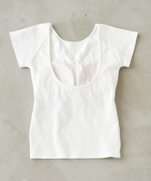 Auntie Rosa Holiday（アンティローザホリデー）の「カップ付きバックオープンリブTEE / SS（Tシャツ/カットソー・レディース・ブラック/オフホワイト/ブラウン/オレンジ/チャコールグレー/グリーン・FREE）」の11枚目の写真