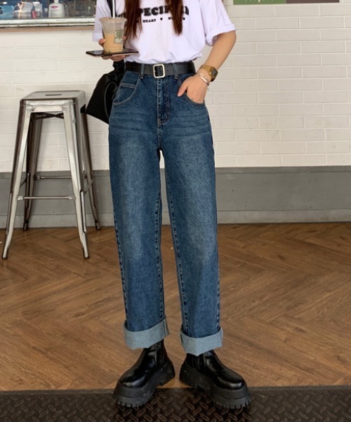 Vipoa（ヴィポア）の「Pocket embroidery denim pants（デニムパンツ・レディース・ブルー/ライトブルー・MEDIUM/LARGE/SMALL/X-LARGE）」の10枚目の写真