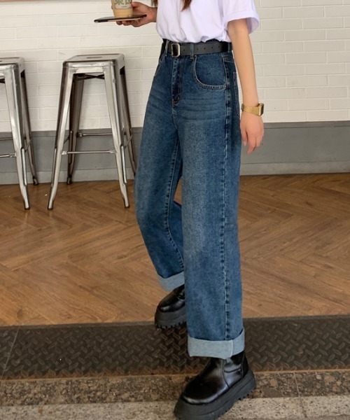 Vipoa（ヴィポア）の「Pocket embroidery denim pants（デニムパンツ・レディース・ブルー/ライトブルー・MEDIUM/LARGE/SMALL/X-LARGE）」の12枚目の写真