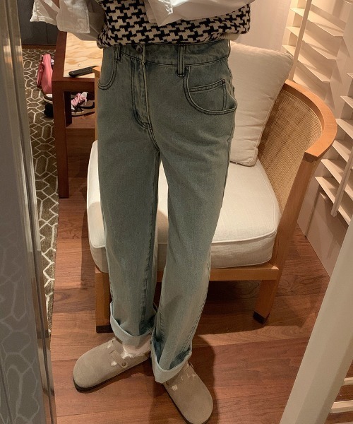 Vipoa（ヴィポア）の「Pocket embroidery denim pants（デニムパンツ・レディース・ブルー/ライトブルー・MEDIUM/LARGE/SMALL/X-LARGE）」の11枚目の写真