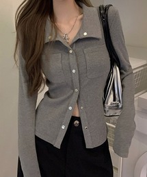 HALEY PESCA/襟付き 2wayポケット付きカットソー