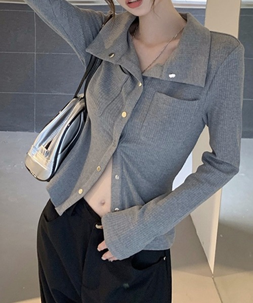 HALEY PESCA(ヘーリーペスカ)の「HALEY PESCA/襟付き 2wayポケット付きカットソー(Tシャツ/カットソー・レディース・ホワイト/グレー・MEDIUM/LARGE/X-LARGE)」の8枚目の写真