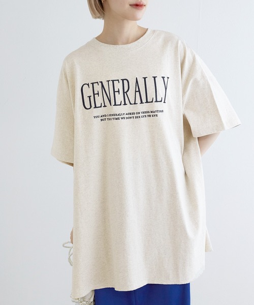 w closet（ダブルクローゼット）の「ロゴ刺繍BIGTシャツ（T