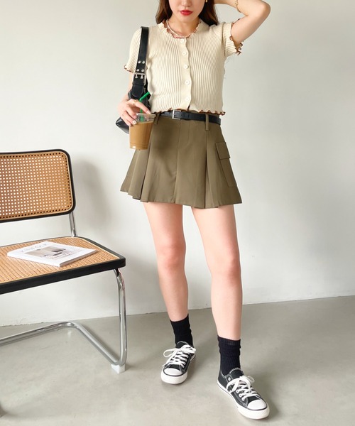 CLEA(クレア)の「メロウ配色 クロップド丈 リブカーディガン/トップス(Tシャツ/カットソー・レディース・ホワイト/ピンク/アイボリー/ブラック/ブルー・FREE)」の18枚目の写真