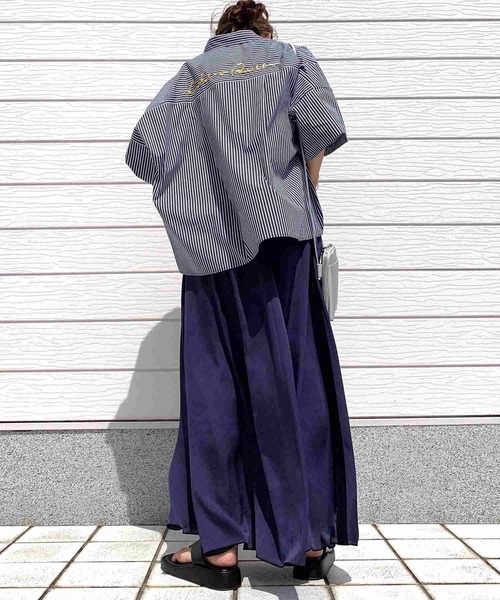 Q(キュー)の「サイドラインマキシスカート(スカート・レディース・チャコールグレー/ベージュ・MEDIUM)」の6枚目の写真