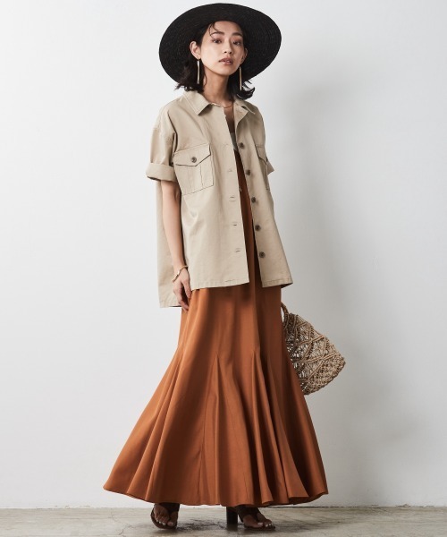 CHIC STYLE（シックスタイル）の「＜大きいサイズ＞綿100％アウトポケット半袖シャツ シックスタイル（シャツ/ブラウス・レディース・ブルー系/ベージュ・3L/5L/LL/4L/L）」の20枚目の写真