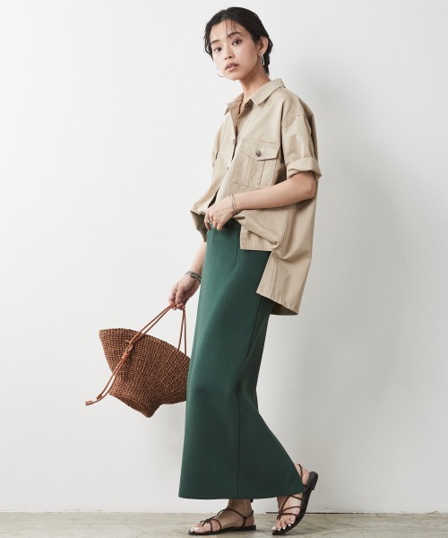 CHIC STYLE（シックスタイル）の「＜大きいサイズ＞綿100％アウトポケット半袖シャツ シックスタイル（シャツ/ブラウス・レディース・ブルー系/ベージュ・3L/5L/LL/4L/L）」の22枚目の写真