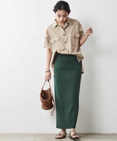 CHIC STYLE（シックスタイル）の「＜大きいサイズ＞綿100％アウトポケット半袖シャツ シックスタイル（シャツ/ブラウス・レディース・ブルー系/ベージュ・3L/5L/LL/4L/L）」の18枚目の写真