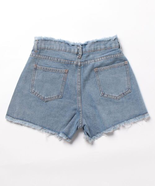 MASHIRO(マシロ)の「【MASHIRO】カットオフダメージハイウエストデニムショートパンツ(デニムパンツ・レディース・グレー/ブルー/ブラック/ホワイト・SMALL/MEDIUM)」の6枚目の写真