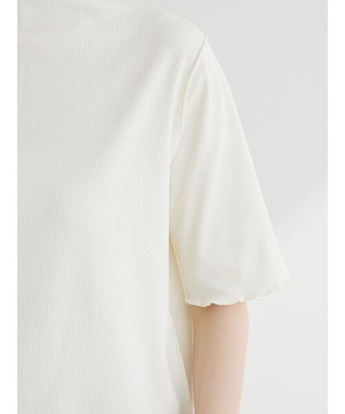 Green　Parks（グリーンパークス）の「メローリブ5分袖カットプルオーバー（Tシャツ/カットソー・レディース・ベージュ/サックスブルー/ホワイト系その他2/ダークネイビー・FREE）」の10枚目の写真