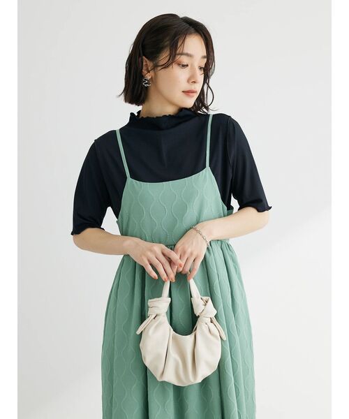 Green　Parks（グリーンパークス）の「メローリブ5分袖カットプルオーバー（Tシャツ/カットソー・レディース・ベージュ/サックスブルー/ホワイト系その他2/ダークネイビー・FREE）」の21枚目の写真