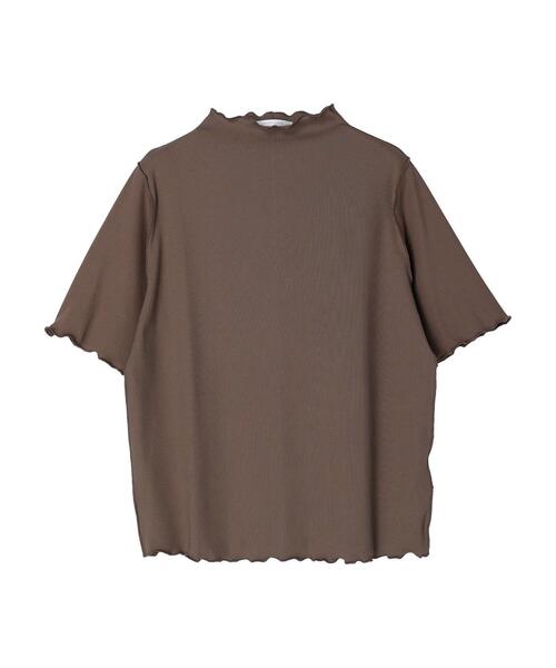 Green　Parks（グリーンパークス）の「メローリブ5分袖カットプルオーバー（Tシャツ/カットソー・レディース・ベージュ/サックスブルー/ホワイト系その他2/ダークネイビー・FREE）」の3枚目の写真