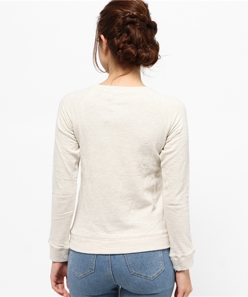 OUTLET(アウトレット)の「【Ciaopanic】ブロークンインレーヘンリーネックプルオーバー(Tシャツ/カットソー・レディース・グレー/オフホワイト・FREE)」の5枚目の写真