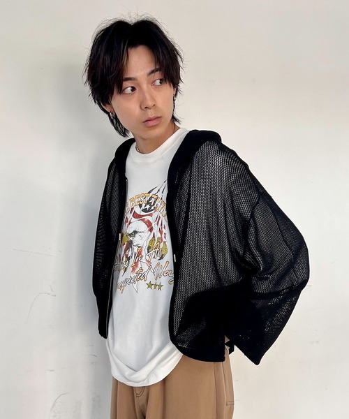 PBLIM（ページボーイリム）の「PBLIM/メッシュニットパーカー（ニット/セーター・レディース・ライトベージュ/ブルー/ブラック・FREE）」の12枚目の写真