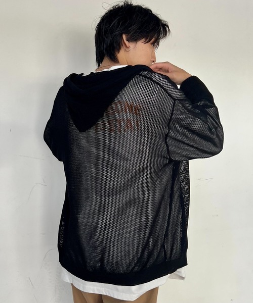 PBLIM（ページボーイリム）の「PBLIM/メッシュニットパーカー（ニット/セーター・レディース・ライトベージュ/ブルー/ブラック・FREE）」の16枚目の写真