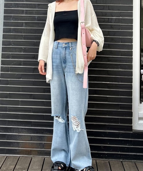 PBLIM（ページボーイリム）の「PBLIM/メッシュニットパーカー（ニット/セーター・レディース・ライトベージュ/ブルー/ブラック・FREE）」の17枚目の写真