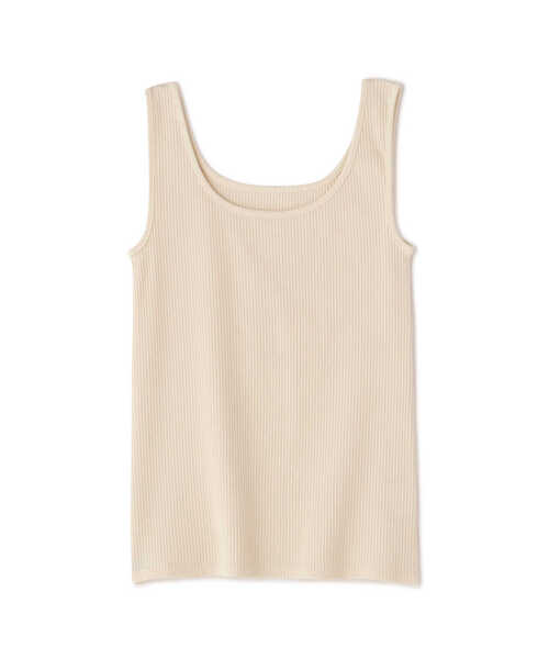 N.（N. Natural Beauty Basic）（エヌエヌナチュラルビューティーベーシック）の「三角テレコタンクトップ（タンクトップ・レディース・ブラック/ホワイト/ベージュ・MEDIUM）」の4枚目の写真