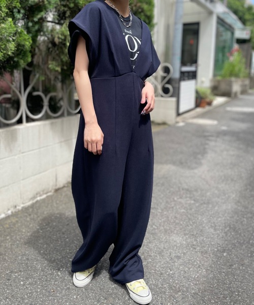 アンナケリーフレンチスリーブオールインワン ブラック アンナケリー