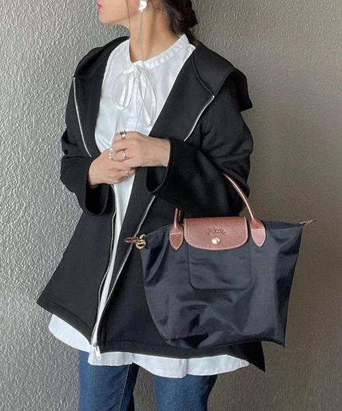 libelle more（リベル モア）の「ダンボールポンチBACKフレアーパーカーブルゾン（ブルゾン・レディース・チャコールグレー/グレイッシュベージュ/ブラック/モカ・M/L）」の2枚目の写真