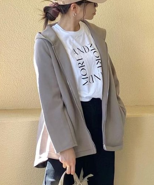 libelle more（リベル モア）の「ダンボールポンチBACKフレアーパーカーブルゾン（ブルゾン・レディース・チャコールグレー/グレイッシュベージュ/ブラック/モカ・M/L）」の3枚目の写真