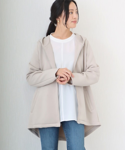 libelle more（リベル モア）の「ダンボールポンチBACKフレアーパーカーブルゾン（ブルゾン・レディース・チャコールグレー/グレイッシュベージュ/ブラック/モカ・M/L）」の9枚目の写真