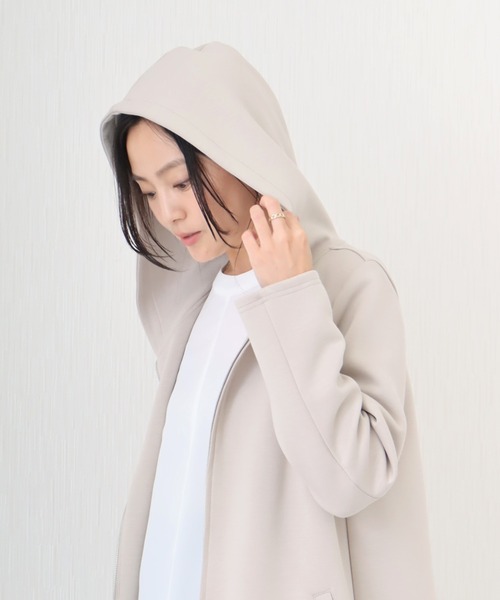 libelle more（リベル モア）の「ダンボールポンチBACKフレアーパーカーブルゾン（ブルゾン・レディース・チャコールグレー/グレイッシュベージュ/ブラック/モカ・M/L）」の10枚目の写真