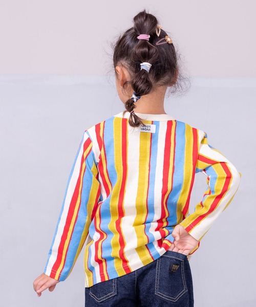 HOGAN RANCH WEAR（ホーガンランチウエア）の「ソウガラナガソデTシャツ（70～140cm）（Tシャツ/カットソー・キッズ・オフホワイト/ブルー/クリーム/マルチ/ブラック/ライトグリーン/グリーン/ピンク/ベージュ/オレンジ・70/80/90/95/100/110/120/130/140）」の10枚目の写真