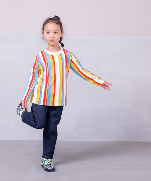 HOGAN RANCH WEAR（ホーガンランチウエア）の「ソウガラナガソデTシャツ（70～140cm）（Tシャツ/カットソー・キッズ・オフホワイト/ブルー/クリーム/マルチ/ブラック/ライトグリーン/グリーン/ピンク/ベージュ/オレンジ・70/80/90/95/100/110/120/130/140）」の22枚目の写真