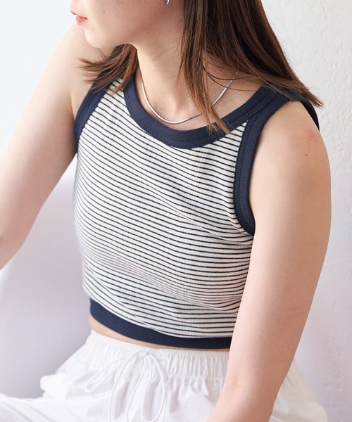 MILLER（ミラー）の「【Miller別注】カップ付きアメスリタンク（タンクトップ・レディース・アイボリー/ブルー/イエロー/ネイビー・FREE）」の3枚目の写真