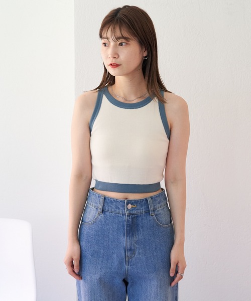 MILLER（ミラー）の「【Miller別注】カップ付きアメスリタンク（タンクトップ・レディース・アイボリー/ブルー/イエロー/ネイビー・FREE）」の8枚目の写真