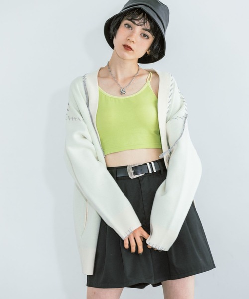 PAGEBOY（ページボーイ）の「Wフェイスハンドステッチカーディガン（カーディガン/ボレロ・レディース・モカ/オレンジ系/オフホワイト/ブラック/ターコイズブルー/オレンジ系その他・FREE）」の11枚目の写真