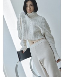 MIESROHE | サステナウェーブスリーブケーブルニット(ニット/セーター)