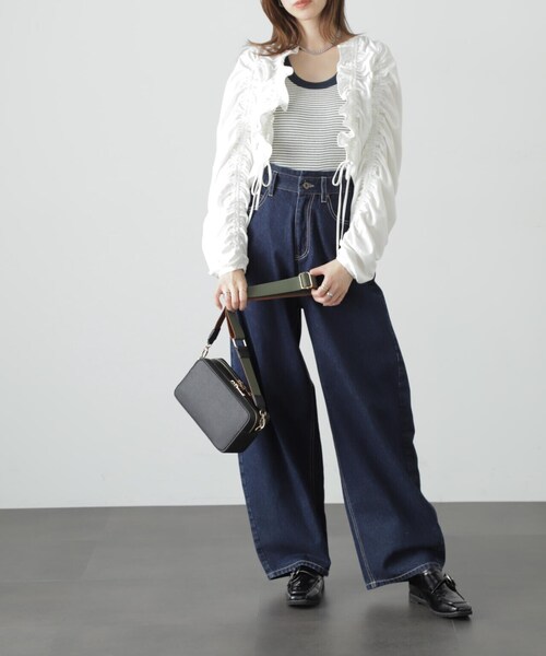 FREE'S MART（フリーズマート）の「◆Wジップバッグ（ボディバッグ/ウエストポーチ・レディース・グレー/ブラック/ホワイト・ﾌﾘ-）」の11枚目の写真