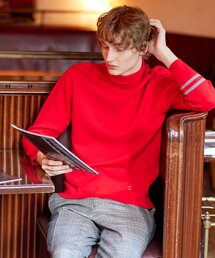 ◆【MonoMax1月号掲載】コットンカシミヤ スムース タートルネックニット