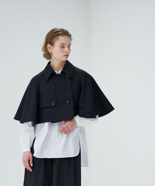 LANVIN en Bleu(ランバンオンブルー)の「ショートトレンチジャケット(トレンチコート・レディース・ブラック/キャメル・38)」の12枚目の写真