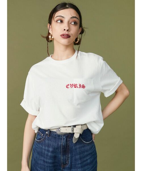EVRIS(エヴリス)の「CONCEPTグラフィックTシャツ(Tシャツ/カットソー・レディース・グレー/ブラック/ホワイト・FREE)」の4枚目の写真