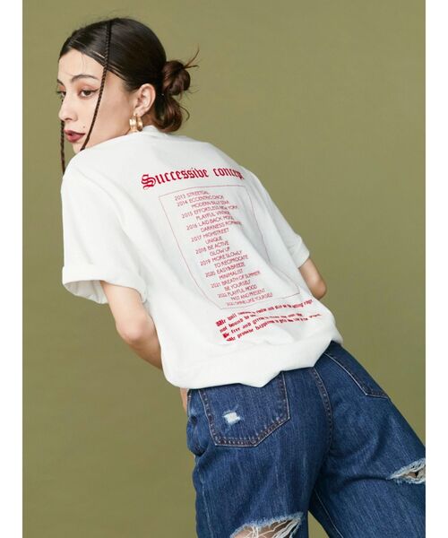 EVRIS(エヴリス)の「CONCEPTグラフィックTシャツ(Tシャツ/カットソー・レディース・グレー/ブラック/ホワイト・FREE)」の5枚目の写真