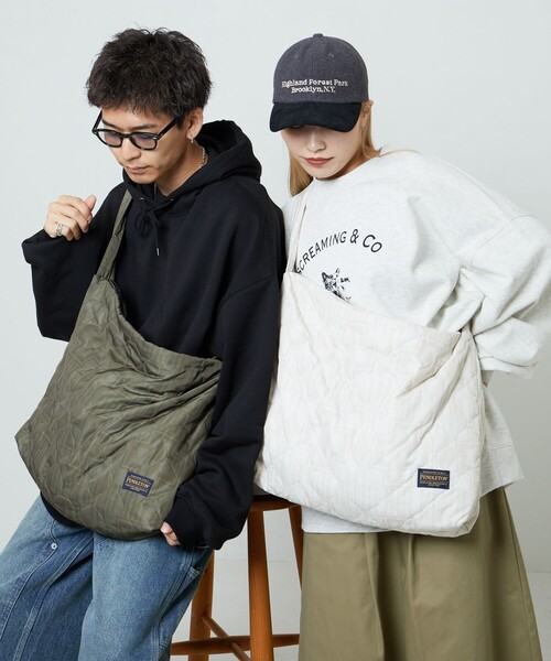 PENDLETON（ペンドルトン）の「PENDLETON × PUBLUX/ペンドルトン 別注キルティングニュースペーパーバッグ　限定展開（ショルダーバッグ・レディース・オフホワイト/ブラック/オリーブ/その他・ﾌﾘ-）」の6枚目の写真