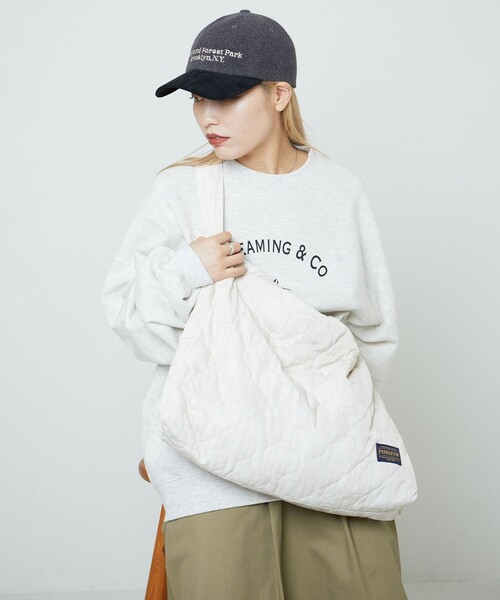 PENDLETON（ペンドルトン）の「PENDLETON × PUBLUX/ペンドルトン 別注キルティングニュースペーパーバッグ　限定展開（ショルダーバッグ・レディース・オフホワイト/ブラック/オリーブ/その他・ﾌﾘ-）」の9枚目の写真