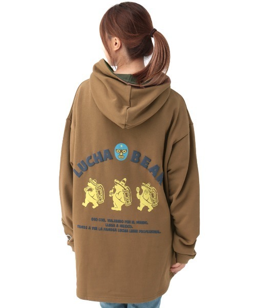 チチカカ（チチカカ）の「COBMASTER コラボ ルチャマスクコブベアプルオーバー【ユニセックス】（パーカー・メンズ・ブラウン/チャコールグレー・FREE）」の18枚目の写真