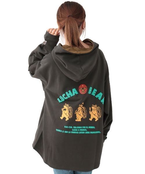 チチカカ（チチカカ）の「COBMASTER コラボ ルチャマスクコブベアプルオーバー【ユニセックス】（パーカー・メンズ・ブラウン/チャコールグレー・FREE）」の19枚目の写真